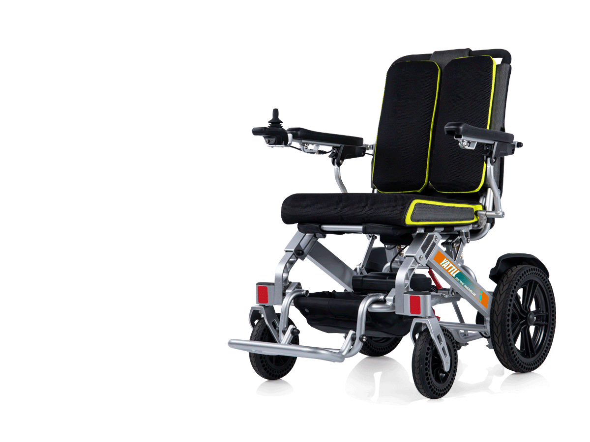 Yattll強化軽量折りたたみ電動車椅子YE100 gifディスプレイ